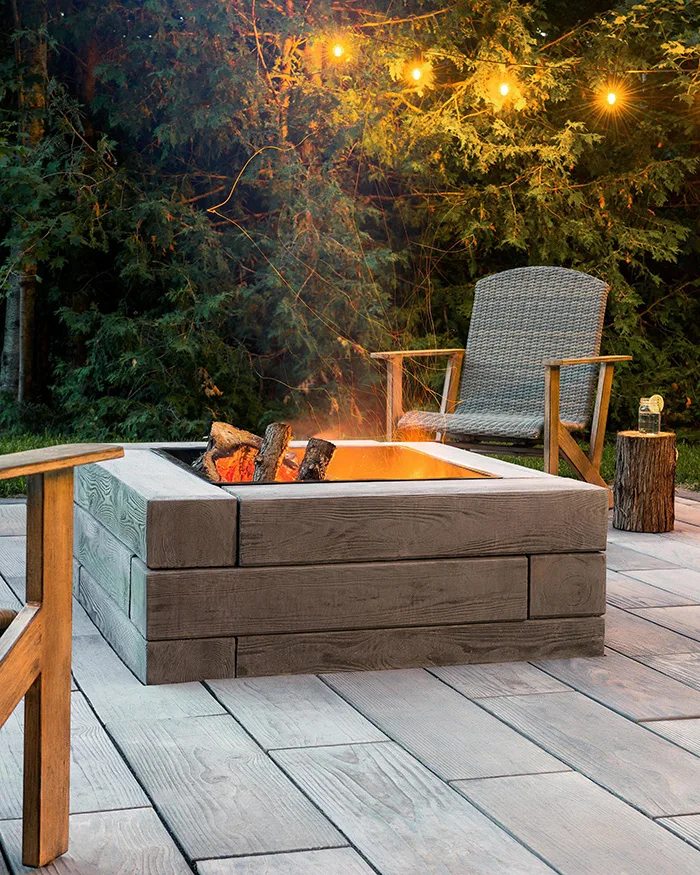 fireplace on a patio