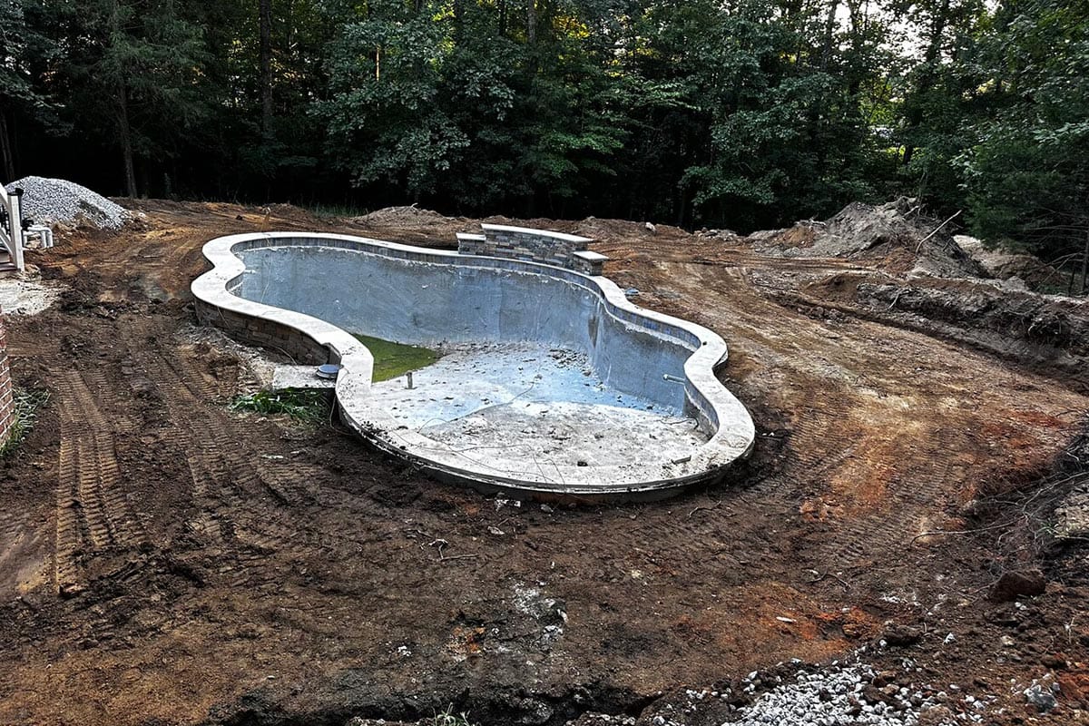a pool under construction