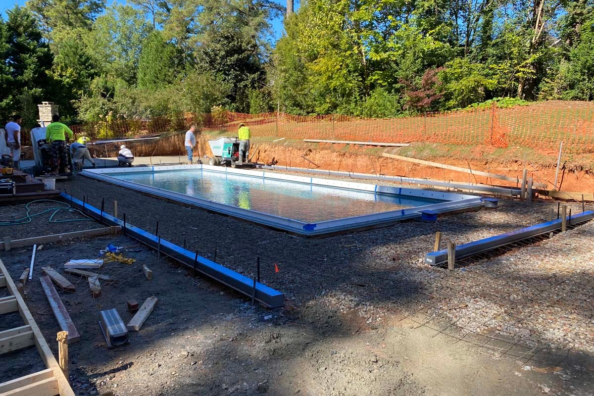 Limestone Lounge Project Pool under construction