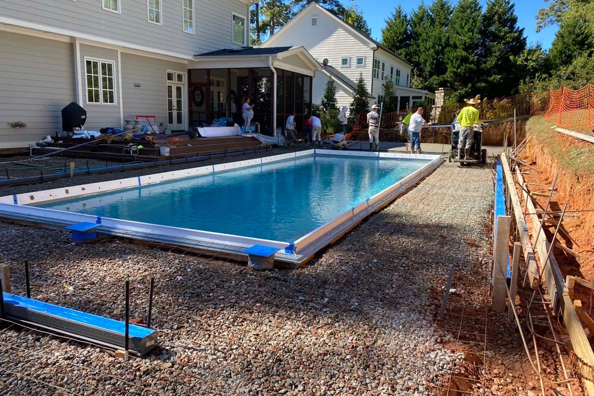 Limestone Lounge Project Pool under construction