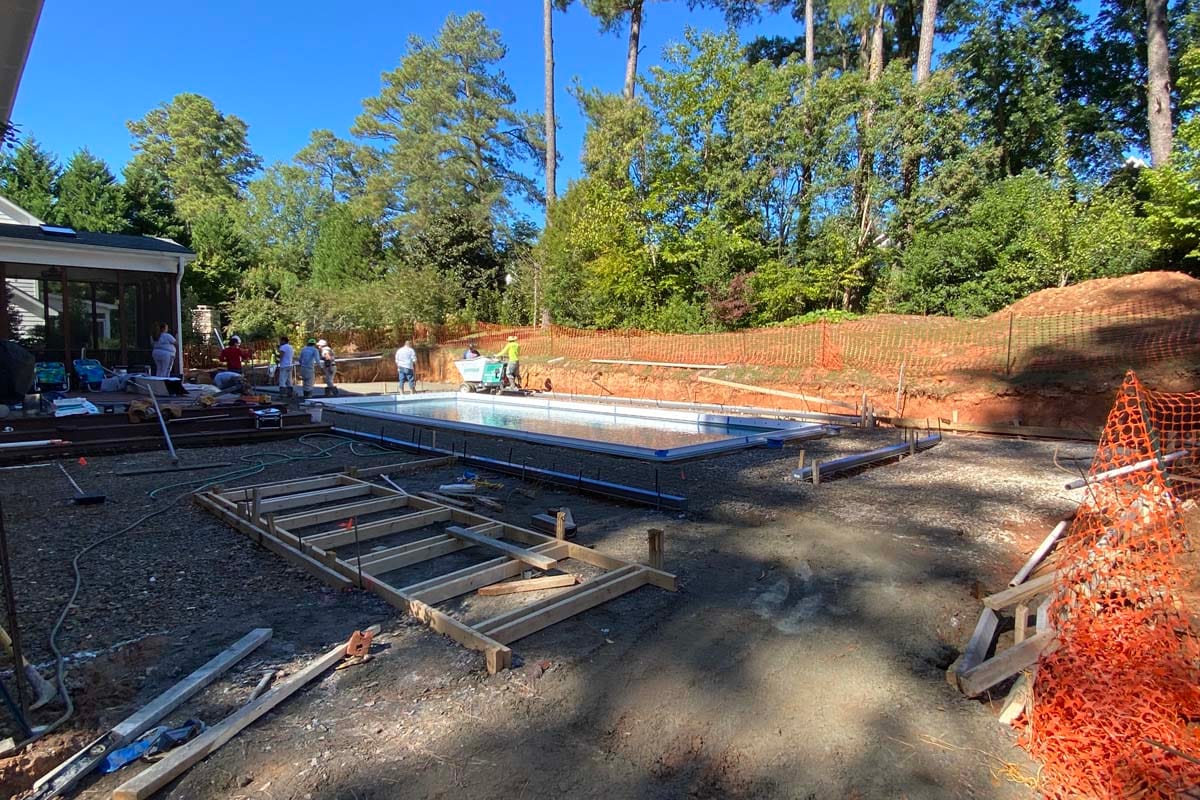 Limestone Lounge Project Pool under construction
