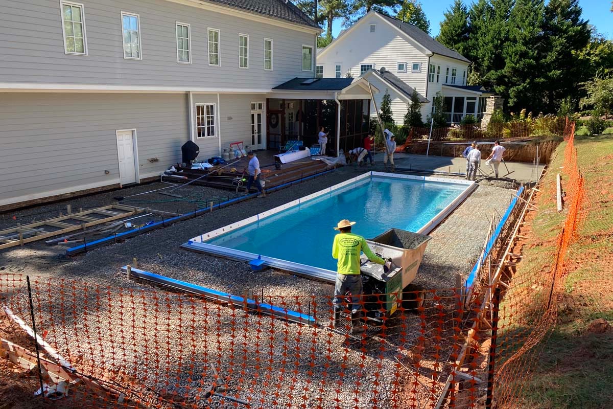 Limestone Lounge Project Pool under construction