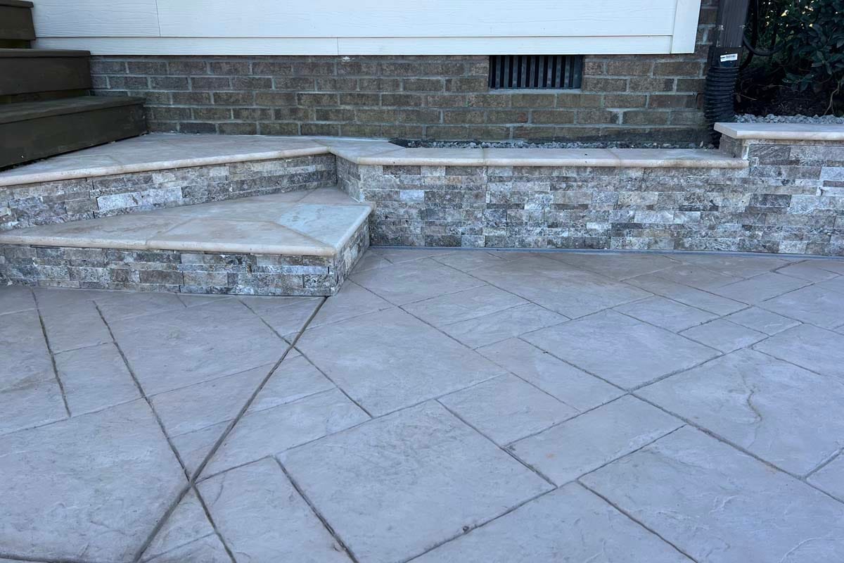 a stone patio