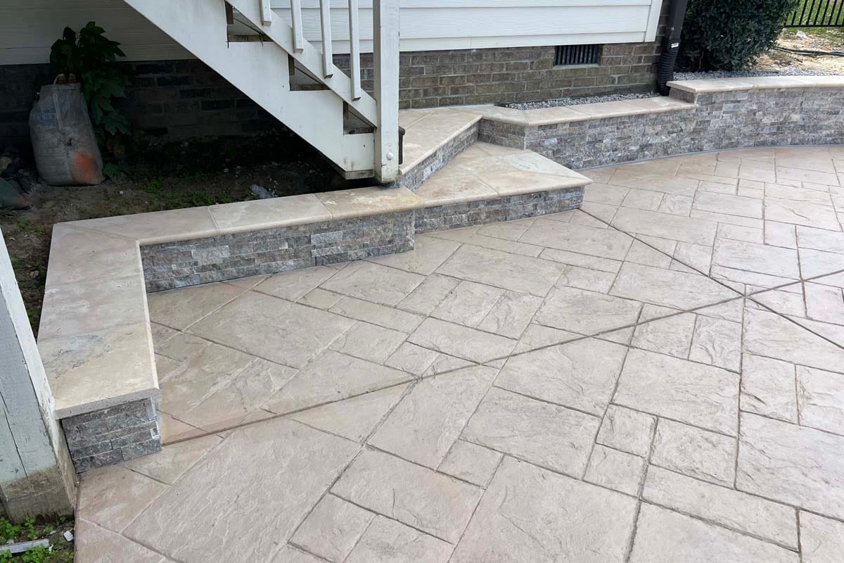 a stone patio