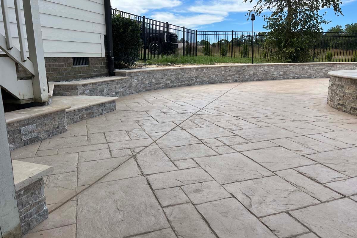 a stone patio