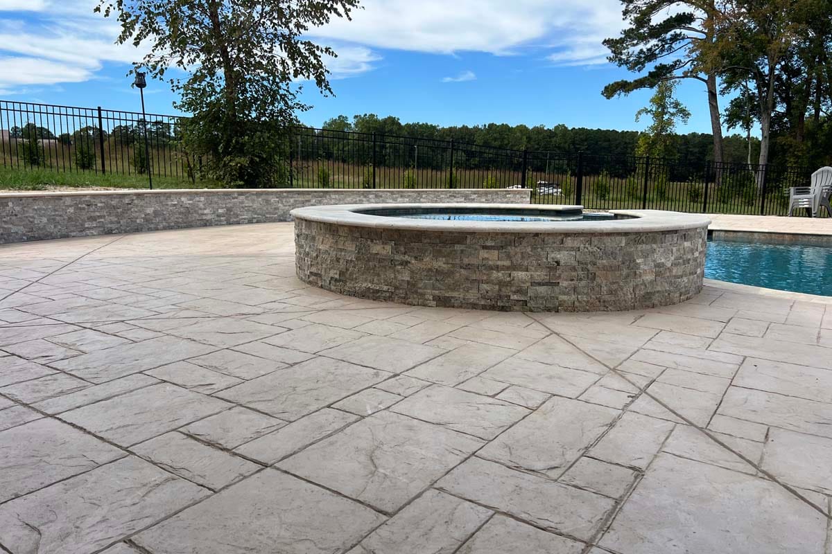 a stone patio