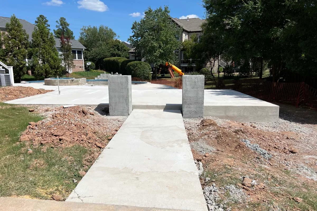 a pool under construction