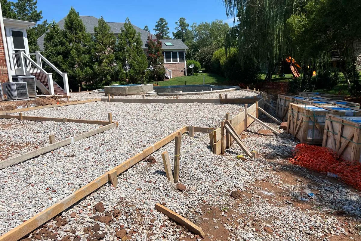 a pool under construction