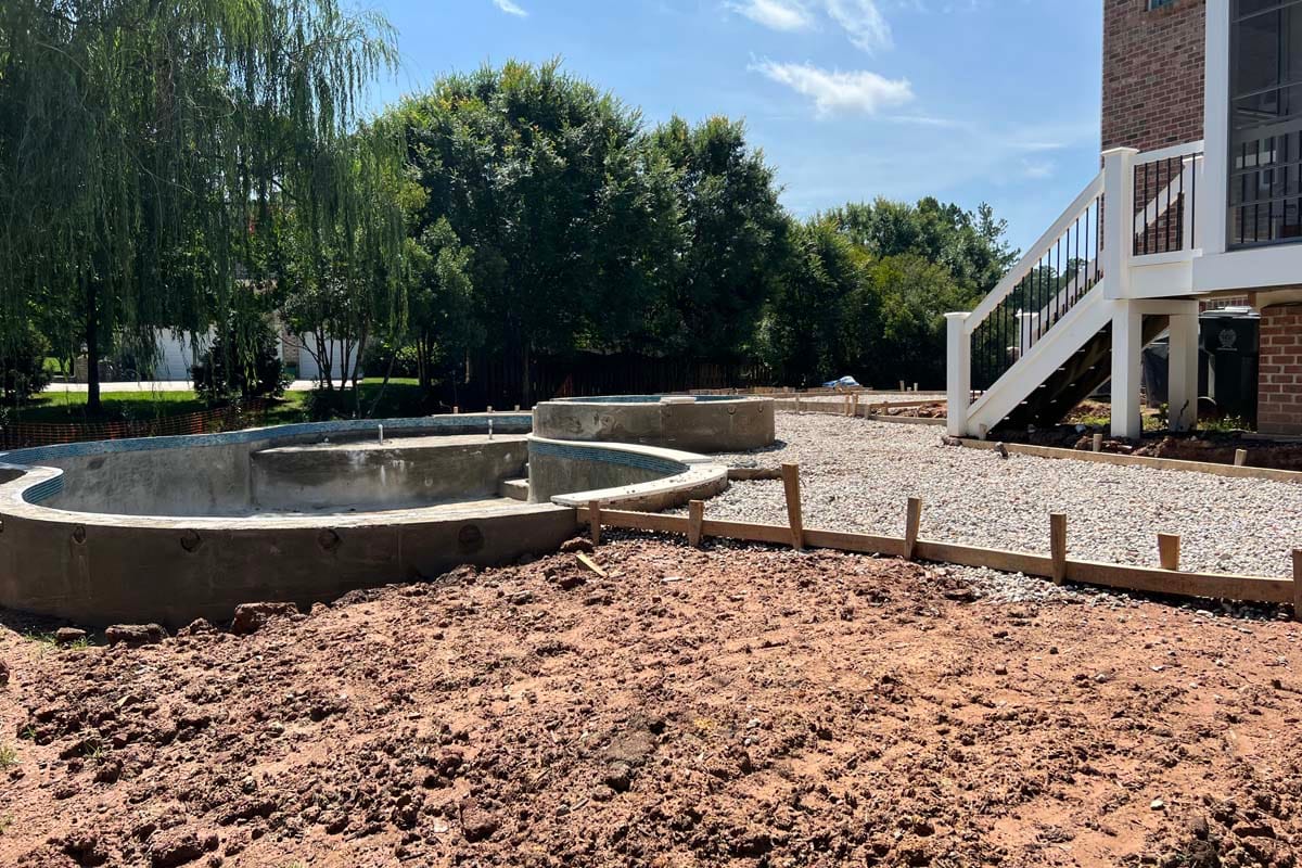 a pool under construction